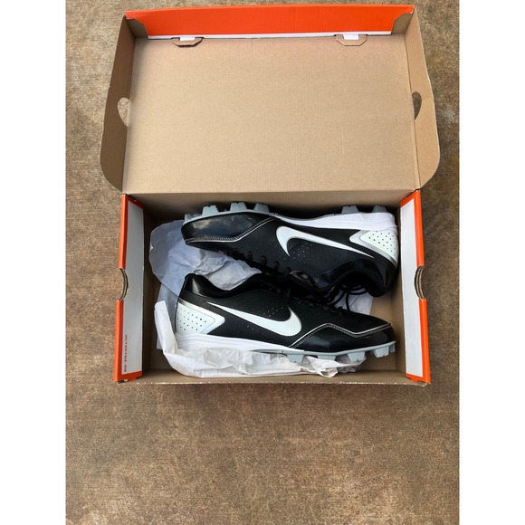 Nike Keystone Baseball Cleats Mens 12‎ Black White Low Top Lace Up 469722 011 - Picture 1 of 8